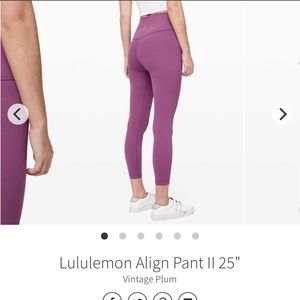 Lululemon Vintage Plum Align Leggings